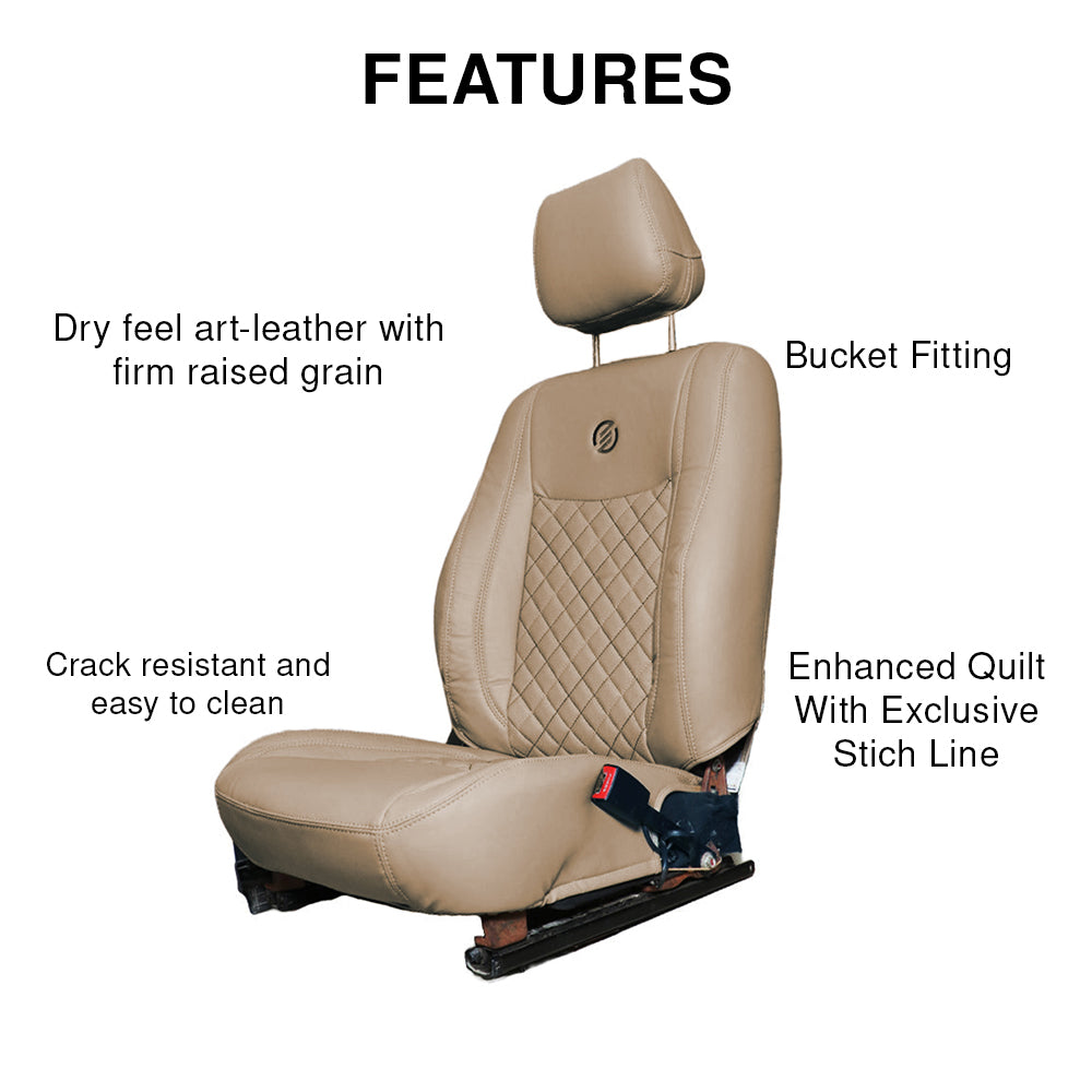 Venti 3 Perforated Art Leather Car Seat Cover For Skoda Slavia