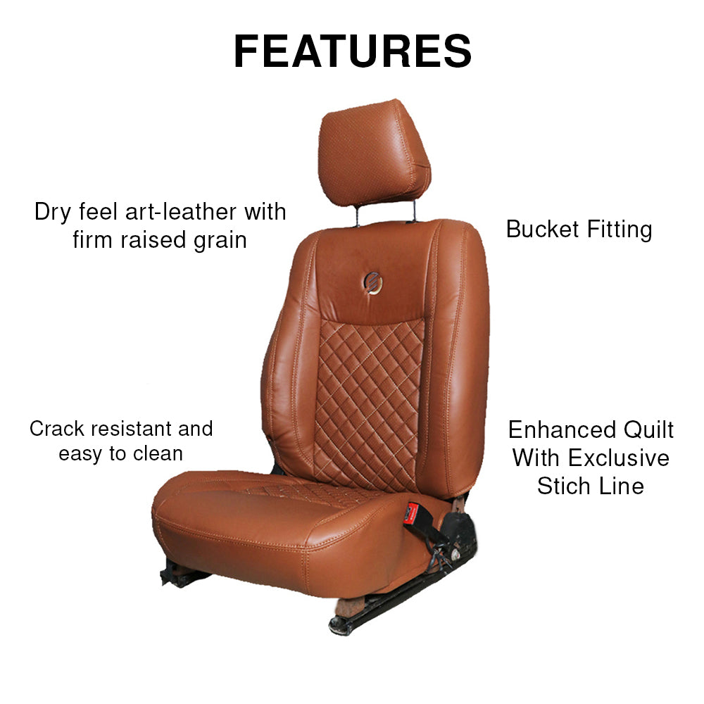 Venti 3 Perforated Art Leather Car Seat Cover For Skoda Slavia