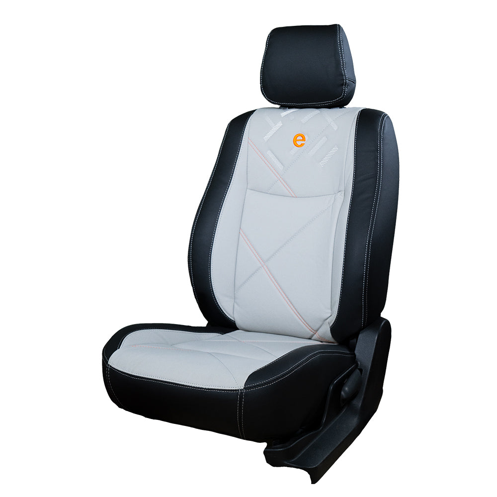 Victor Duo Art Leather Car Seat Cover For Toyota Taisor | in Grey Black | Elegant Auto Retail