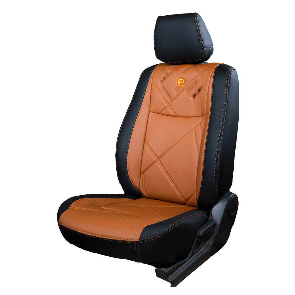 Victor Duo Art Leather Car Seat Cover For Toyota Taisor | in Tan Black | Elegant Auto Retail