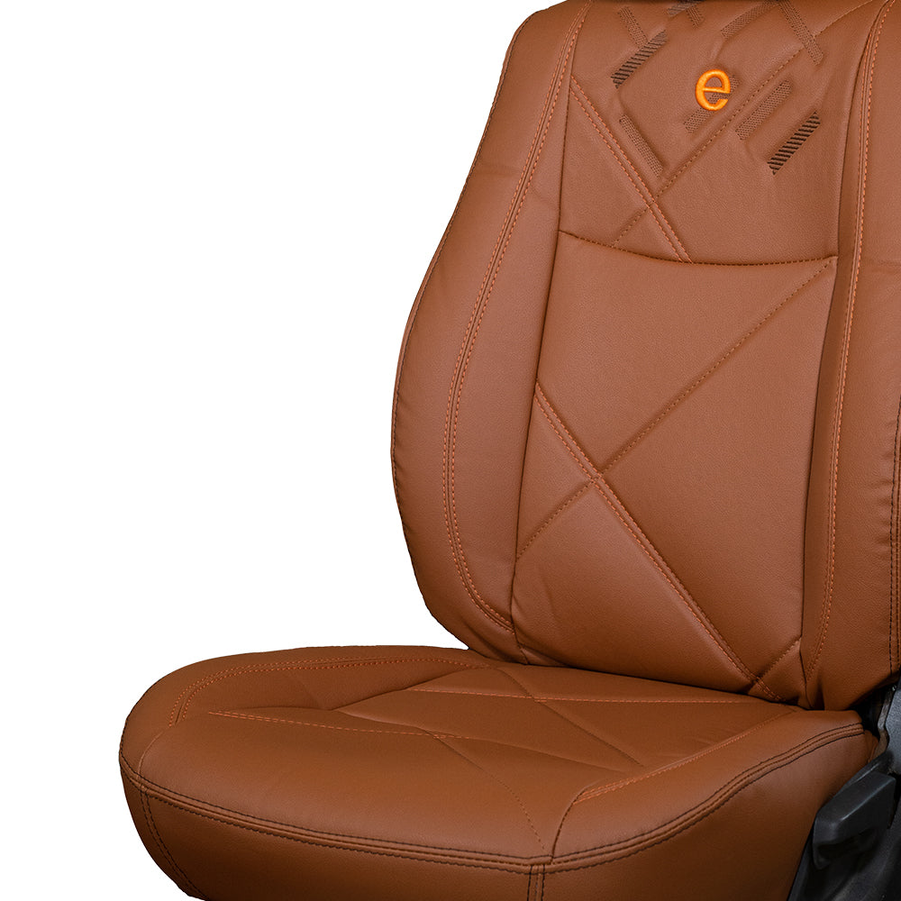 Victor Art Leather Seat Cover Tan and Orange, Luxury Leather Seat Covers