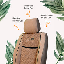 Comfy Vintage Fabric Car Seat Cover For Volkswagen Polo with Free Set of 4 Comfy Cushion - Beige | Elegant Auto Retail