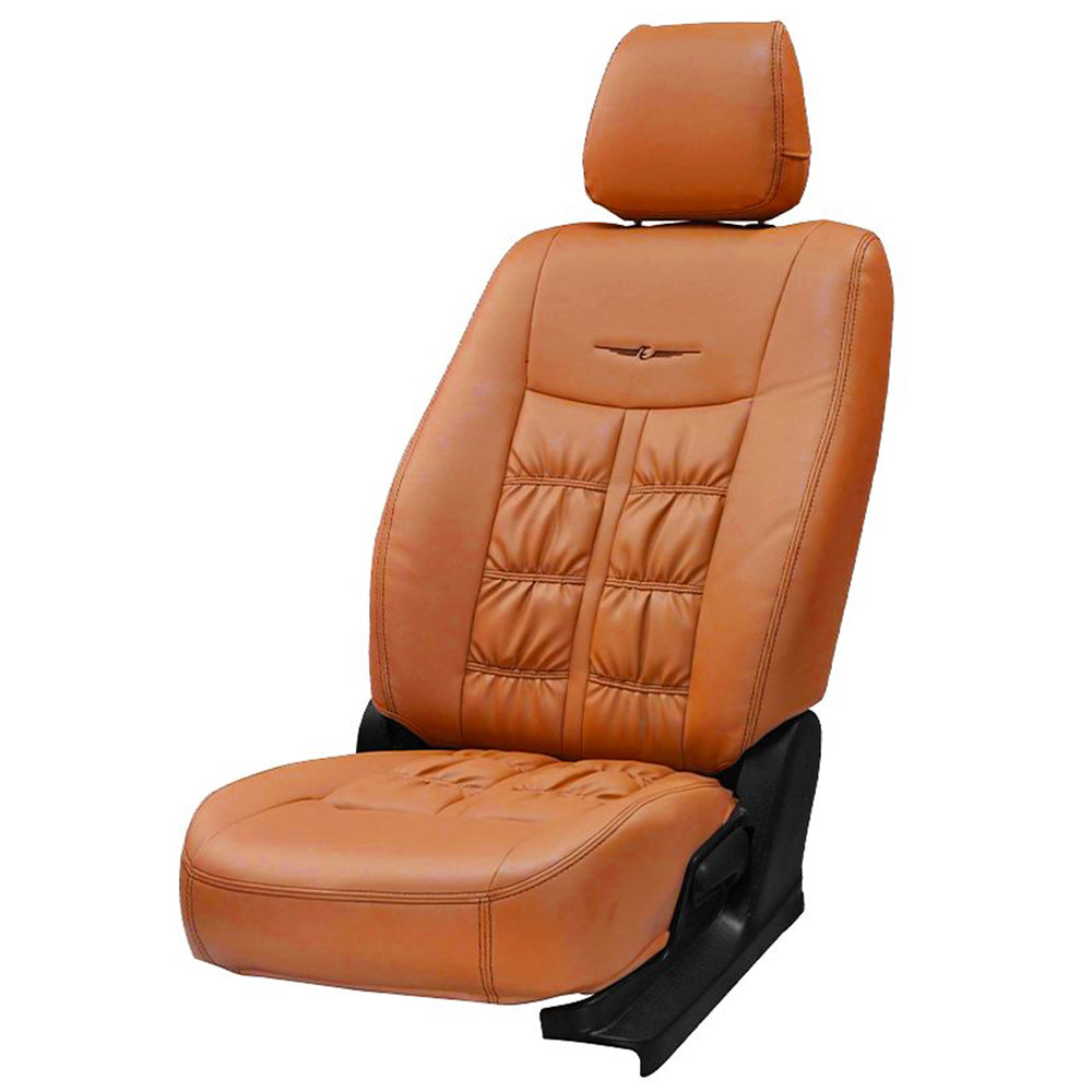 Nappa Grande Art Leather Car Seat Cover For Hyundai Verna - Tan | Elegant Auto Retail