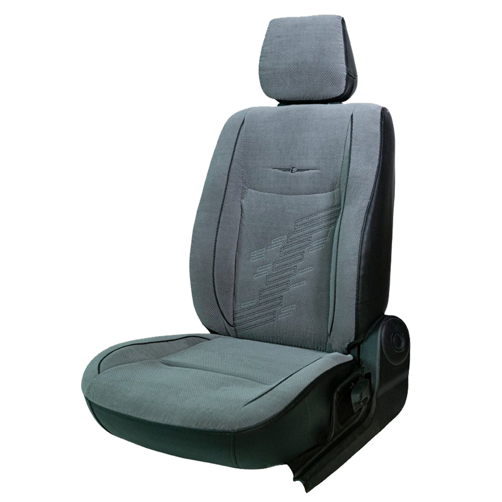 Comfy Z-Dot Fabric Car Seat Cover For Hyundai Alcazar with Free Set of 4 Comfy Cushion - Grey | Elegant Auto Retail