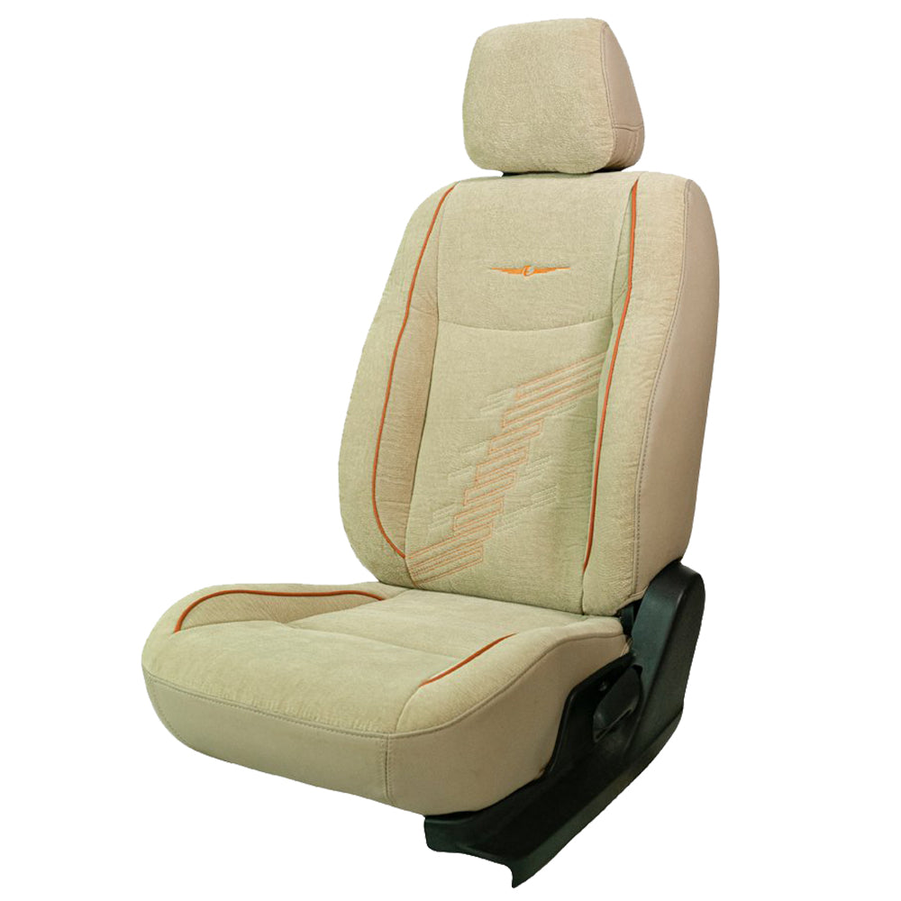 Comfy Z-Dot Fabric Car Seat Cover For Kia Seltos with Free Set of 4 Comfy Cushion - Beige | Elegant Auto Retail