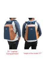 Load image into Gallery viewer, Road Gods Ghost Anti-Theft Laptop Backpack Blue and Tan
