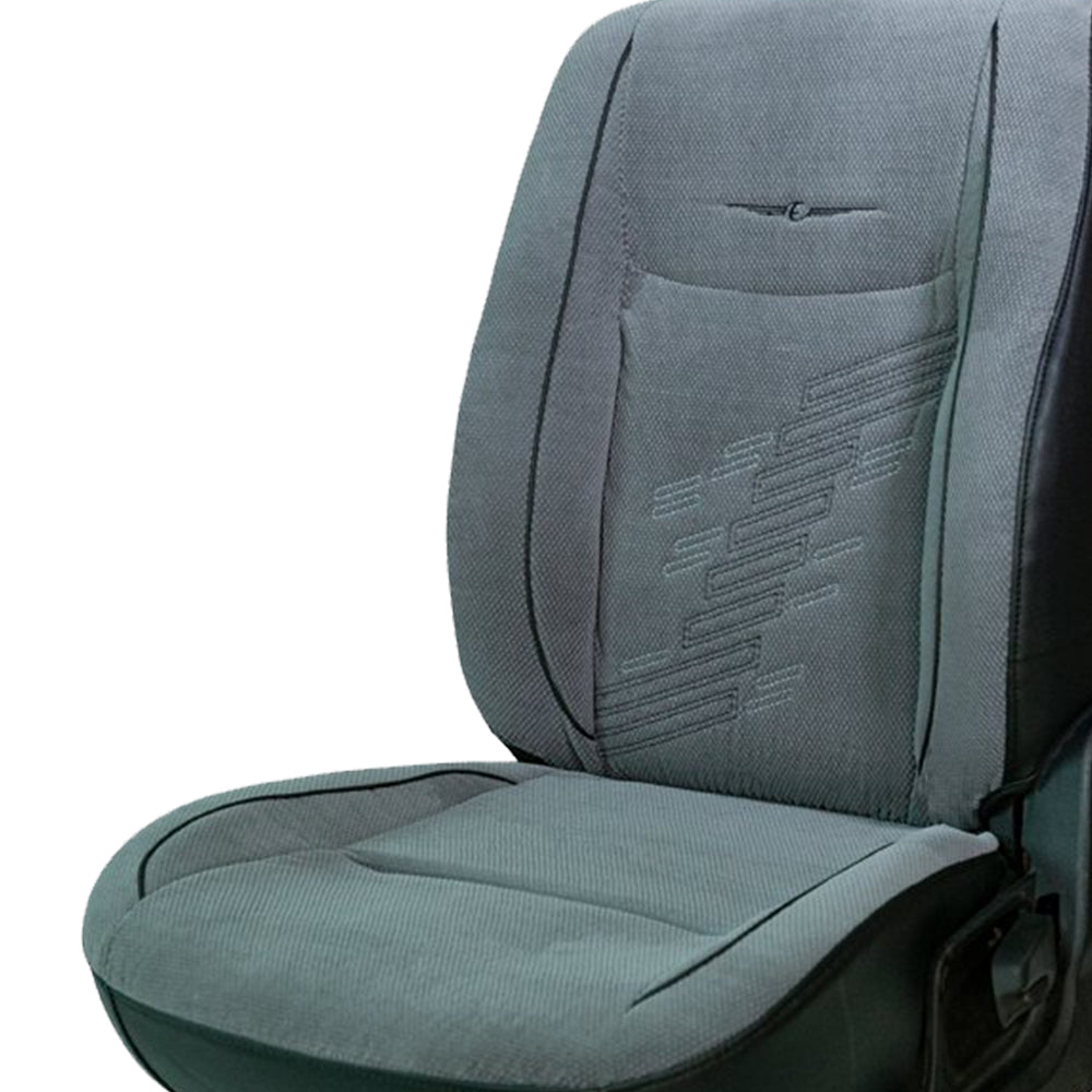 Comfy Z-Dot Fabric Car Seat Cover For Kia Seltos with Free Set of 4 Comfy Cushion - Grey Black | Elegant Auto Retail
