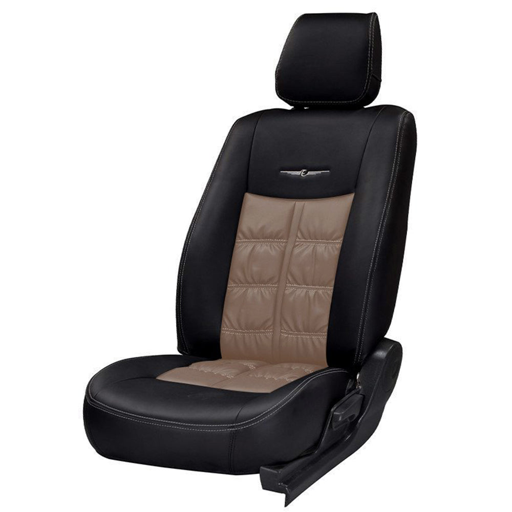 Nappa Grande Duo Art Leather Car Seat Cover For Tata Nexon In Black Beige