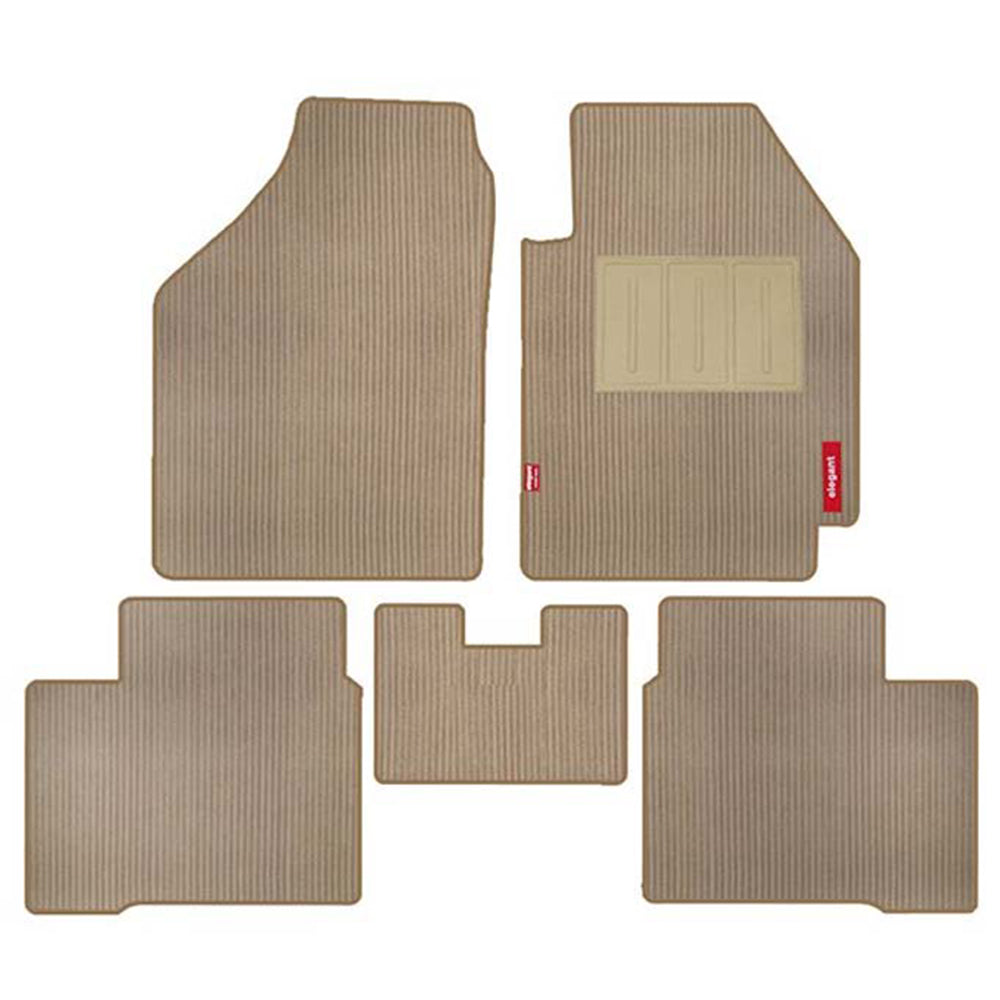 Cord Carpet Car Floor Mat Beige For Mahindra XUV700 5 Seater