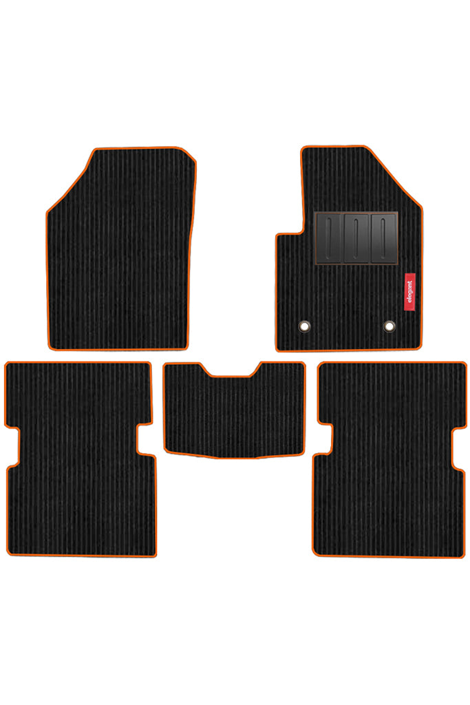 Cord Carpet Car Floor Mat For Tata Altroz - Black Orange | Elegant Auto Retail