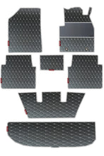 Luxury Leatherette Car Floor Mat  For Kia Carens  Black - White | Elegant Auto Retail