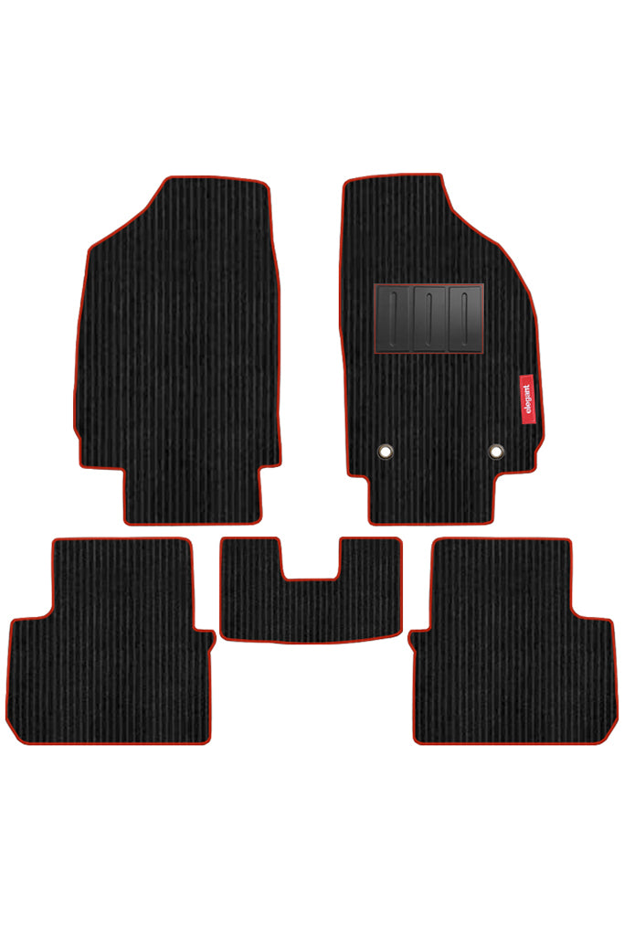 Cord Carpet Car Floor Mat Red For Citroen C3