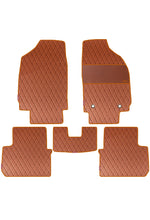 Luxury Leatherette Car Floor Mat Tan For Citroen C3
