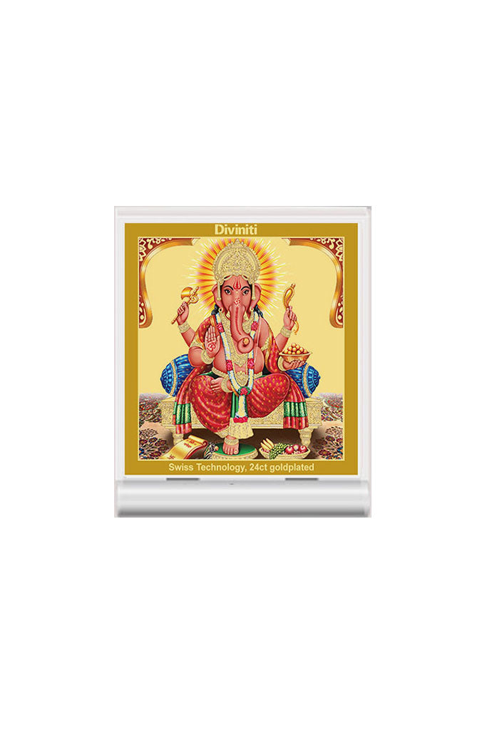 Diviniti 24k Gold Plated Car Dashboard Frame Ganesha (ACF 3)