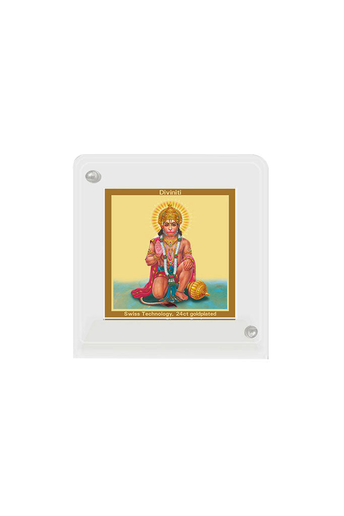Diviniti 24k Gold Plated Car Dashboard Frame Hanuman (ACF 1B)