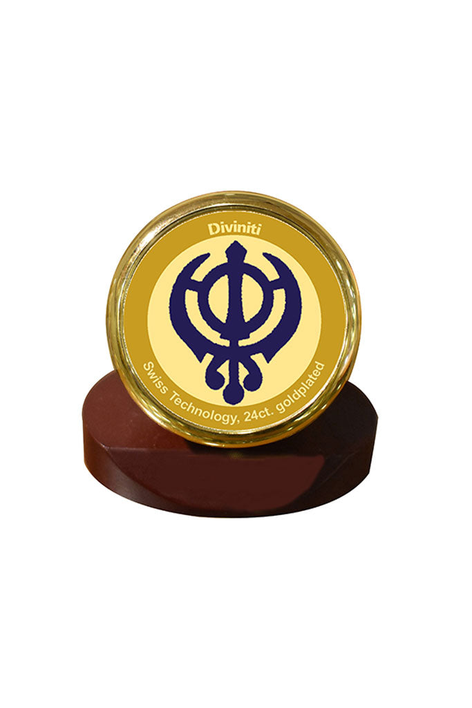 Diviniti 24k Gold Plated Car Dashboard Frame Khanda (MCF 1CR)