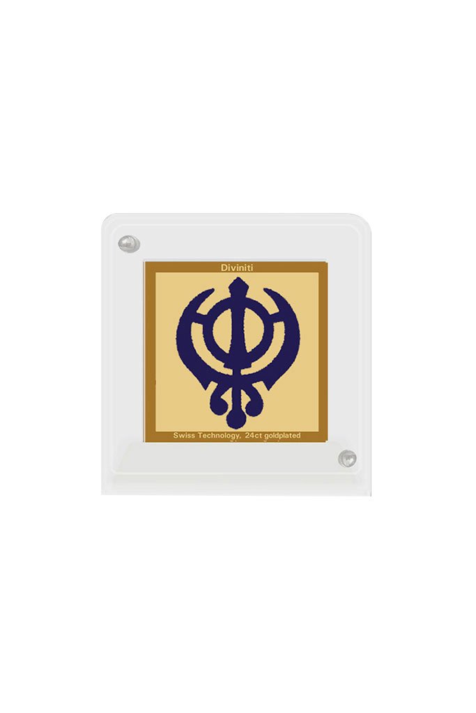Diviniti 24k Gold Plated Car Dashboard Frame Khanda (ACF 1B)