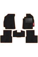 Cord Carpet Car Floor Mat For Citroen Basalt - Black Orange | Elegant Auto Retail