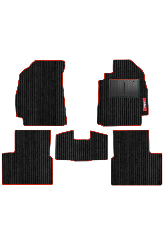 Cord Carpet Car Floor Mat For Citroen Basalt - Black Red | Elegant Auto Retail