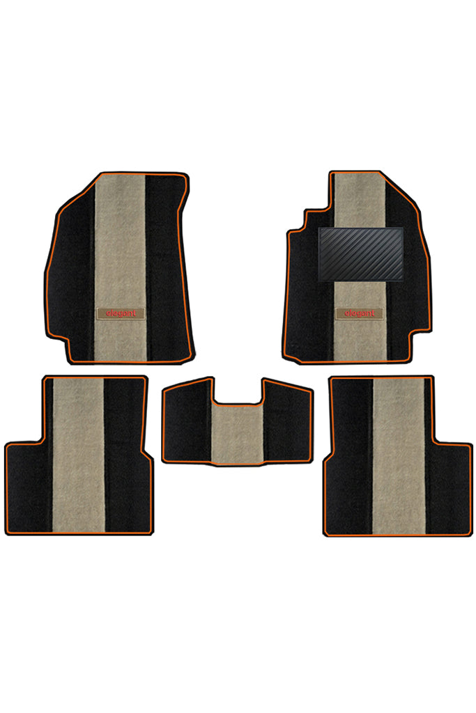 Edge Carpet Car Floor Mat For Tata Nexon In black-Beige