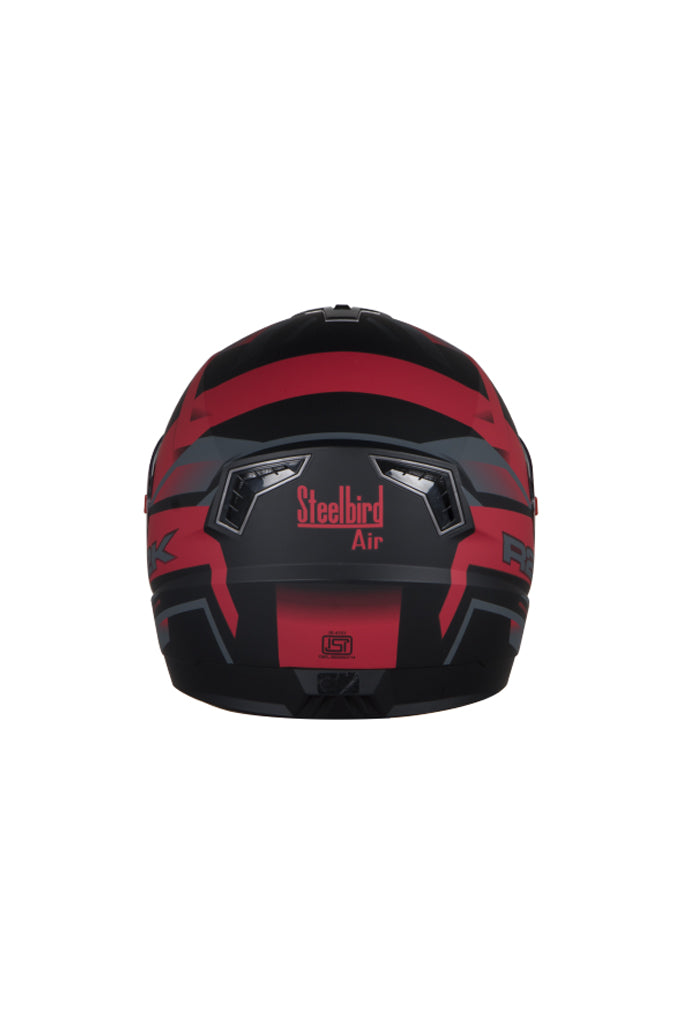 Steelbird Air R2K Full Face Helmet-Matt Black With Red