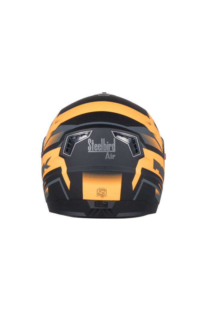 Steelbird Air R2K Night Vision Full Face Helmet-Matt Black With Orange