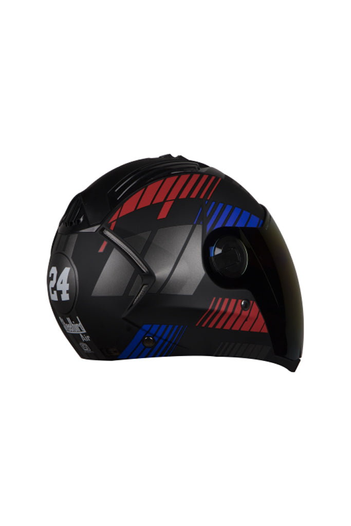 Steelbird Air Robot Full Face Helmet-Glossy Finish Red With Blue