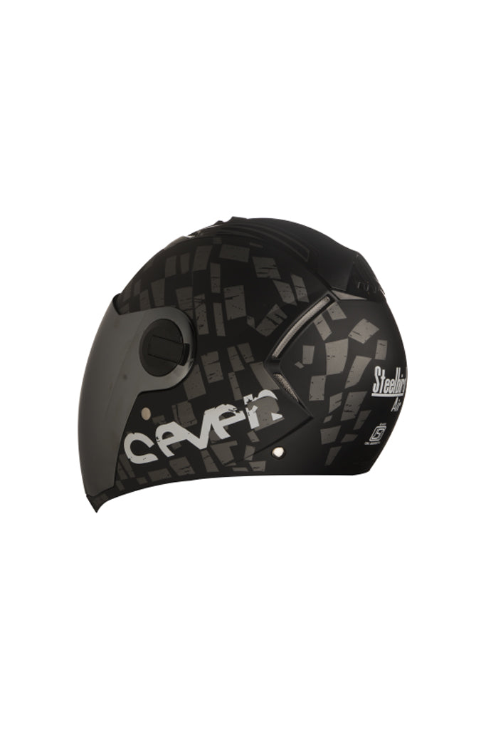 Steelbird Air Seven Full Face Helmet-Matt Black With Grey
