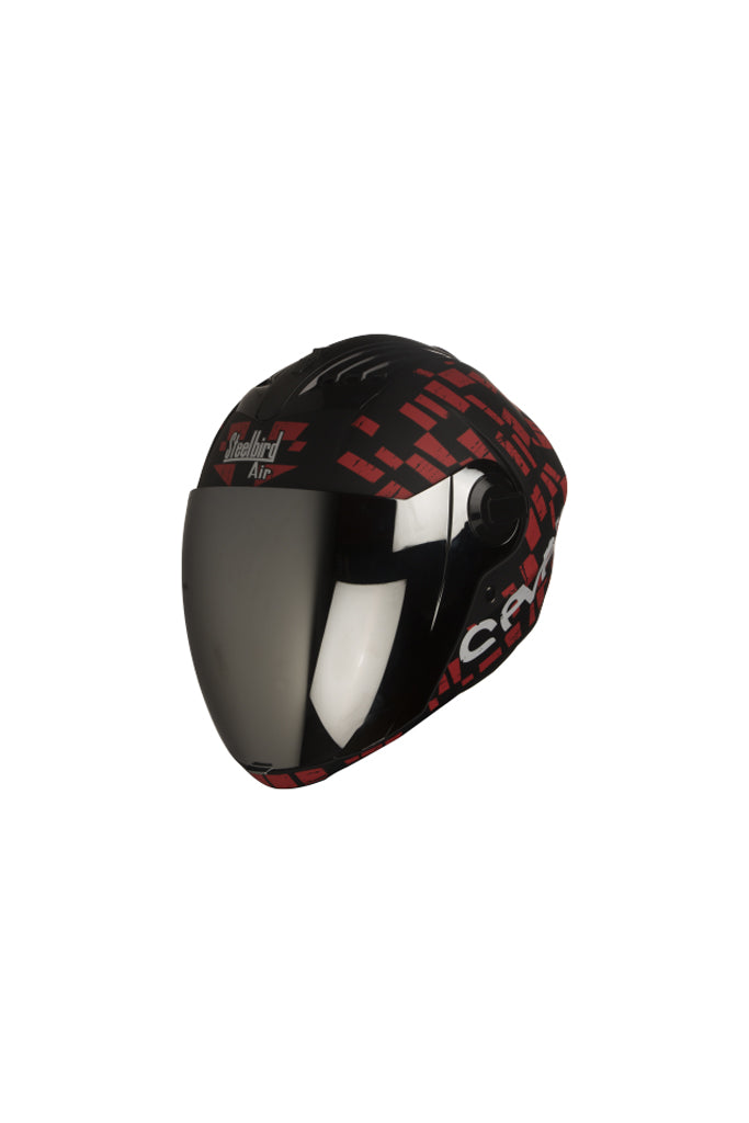 Steelbird Air Seven Full Face Helmet-Matt Black With Red