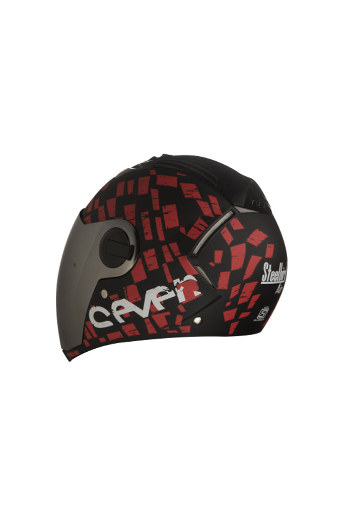 Steelbird Air Seven Full Face Helmet-Matt Black With Red
