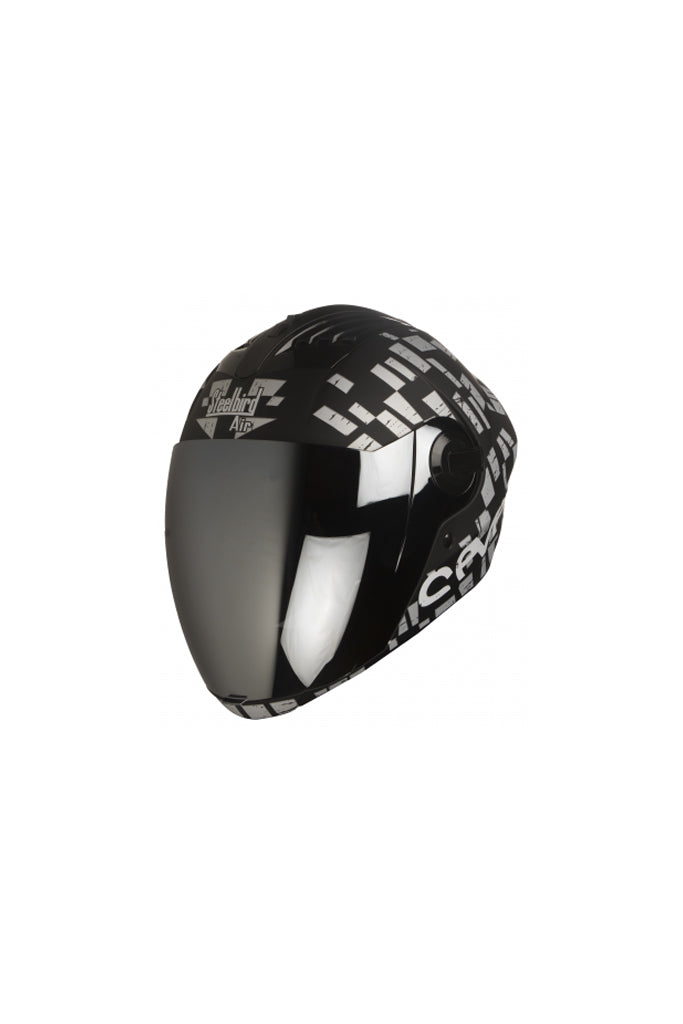 Steelbird Air Seven Full Face Helmet-Matt Black With Silver