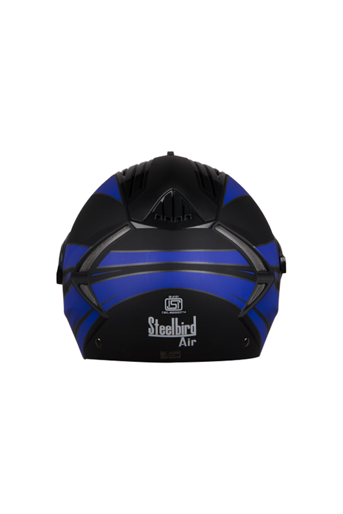 Steelbird Air Streak Full Face Helmet-Matt Black With Blue