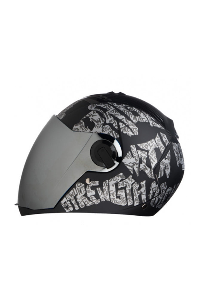 Steelbird Air Strength Full Face Helmet-Matt Black With Silver