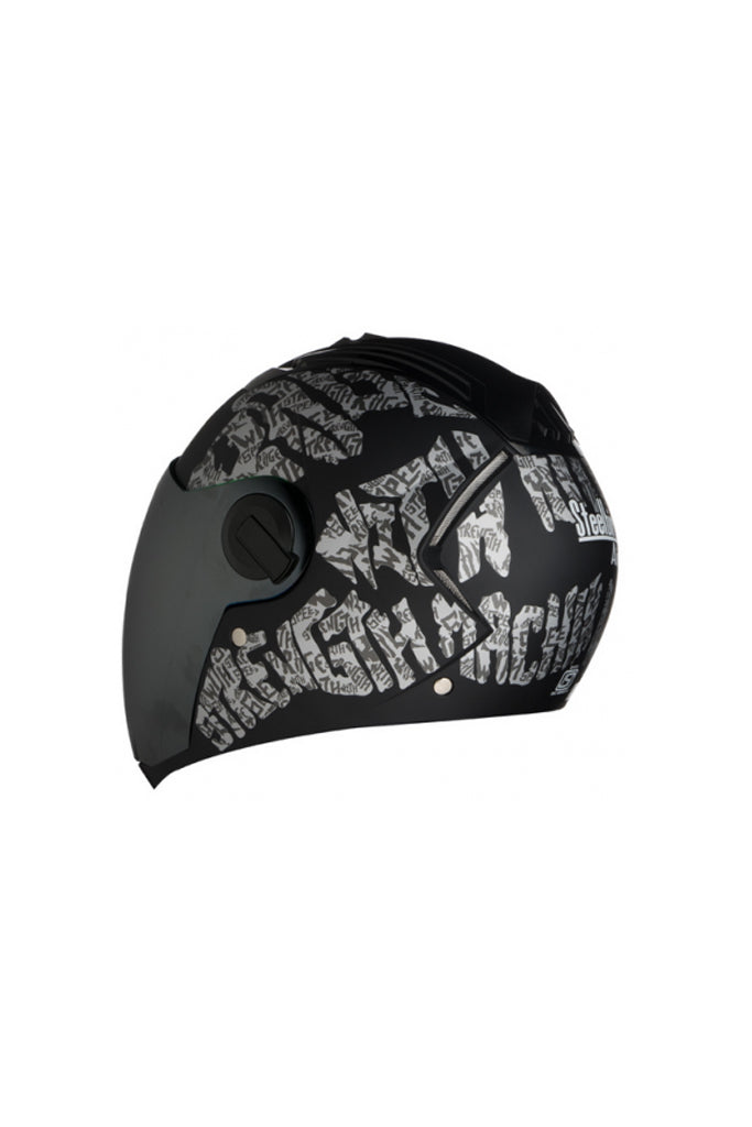 Steelbird Air Strength Full Face Helmet-Matt Black With Silver