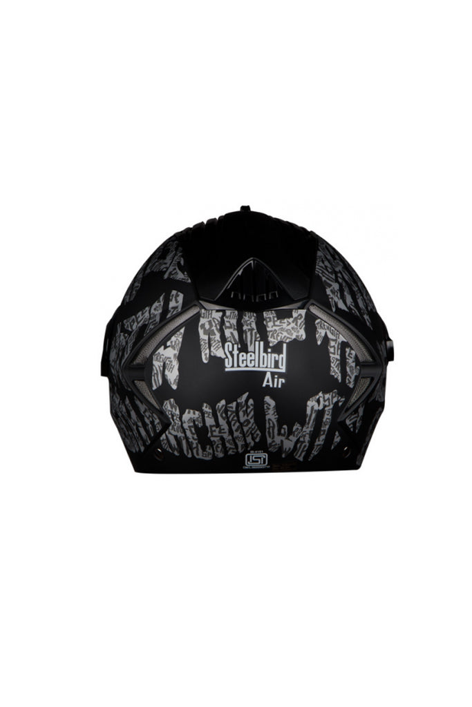 Steelbird Air Strength Full Face Helmet-Matt Black With Silver