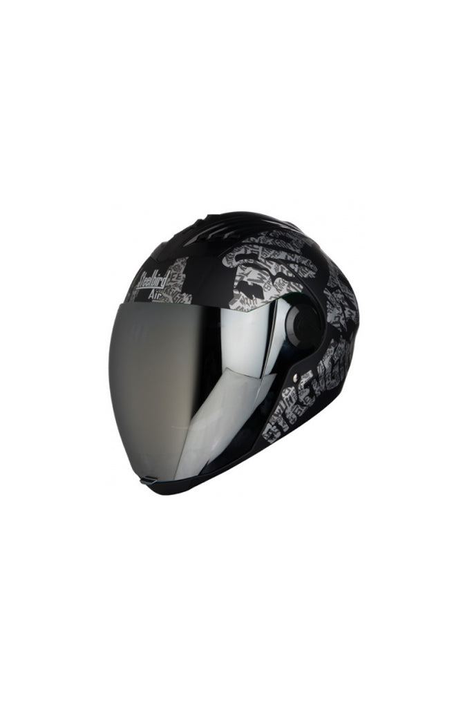 Steelbird Air Strength Full Face Helmet-Matt Black With Silver