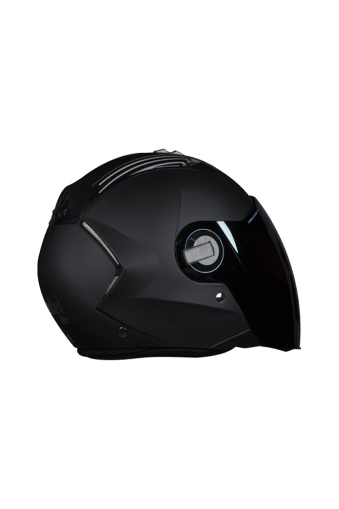 Steelbird Air Dashing Open Face Helmet-Black With Silver Visor