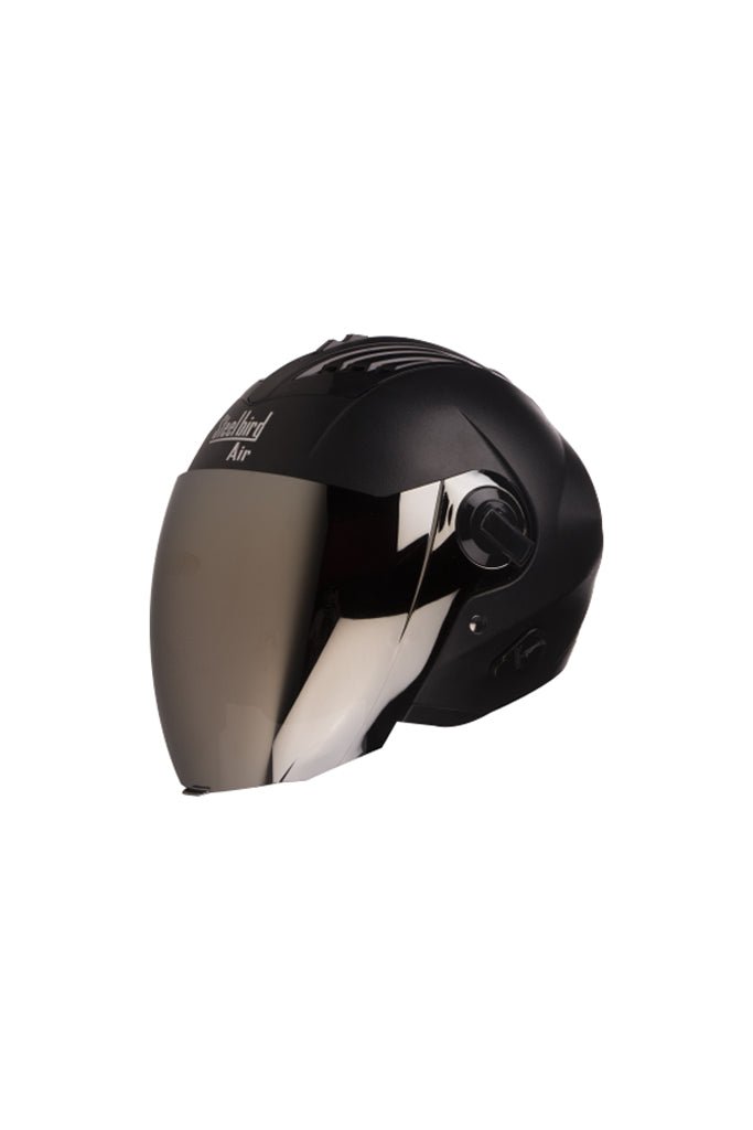 Steelbird Air Dashing Open Face Helmet-Black With Silver Visor