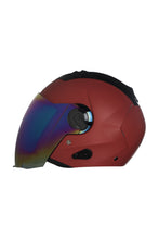 Steelbird Air Dashing Open Face Helmet-Red With Rainbow Visor