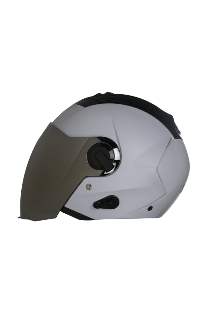 Steelbird Air Dashing Open Face Helmet-White With Silver Visor