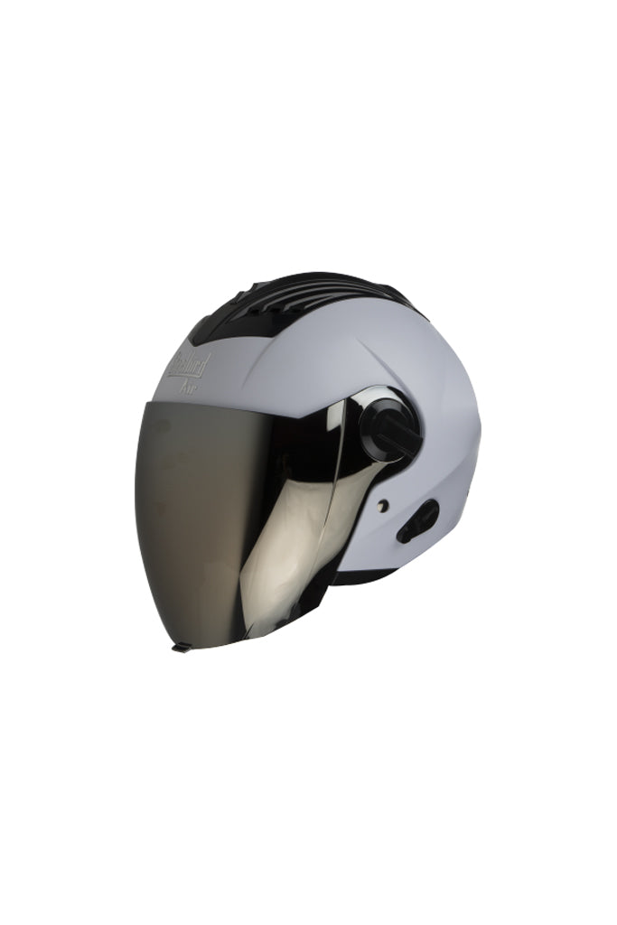 Steelbird Air Dashing Open Face Helmet-White With Silver Visor