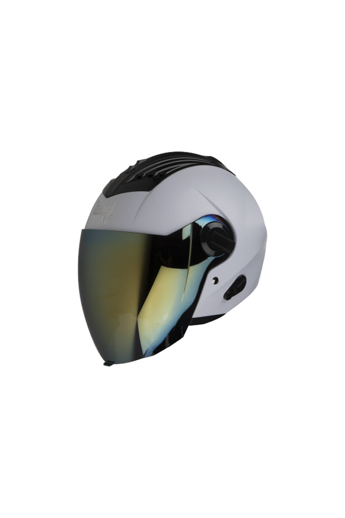 Steelbird Air Dashing Open Face Helmet-White With Golden Visor