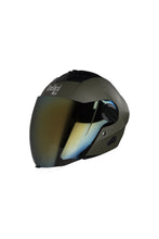 Steelbird Air Open Face Helmet-Matt Battle Green With Gold Visor