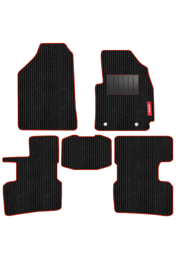 Cord Carpet Car Floor Mat Red For Kia Seltos