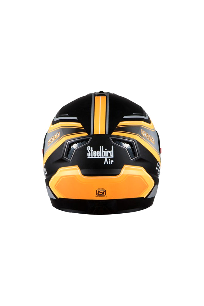 Steelbird Air Delta Full Face Helmet-Glossy Black With Orange