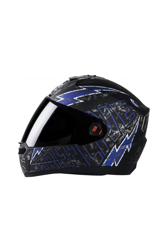 Steelbird Air Free Live Full Face Helmet-Matt Black With Blue