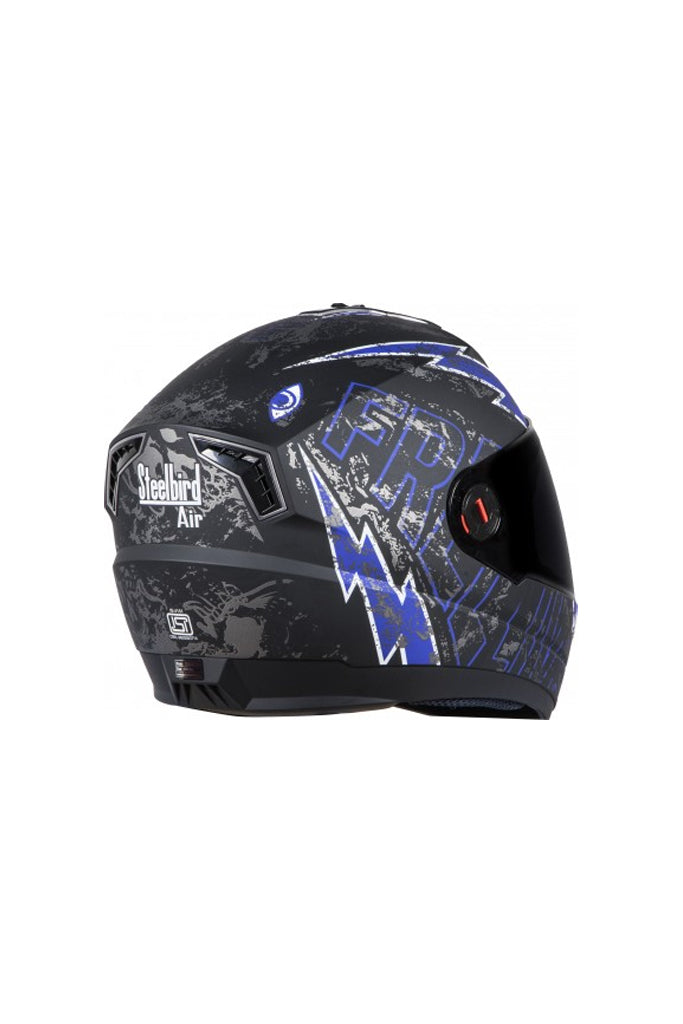 Steelbird Air Free Live Full Face Helmet-Matt Black With Blue