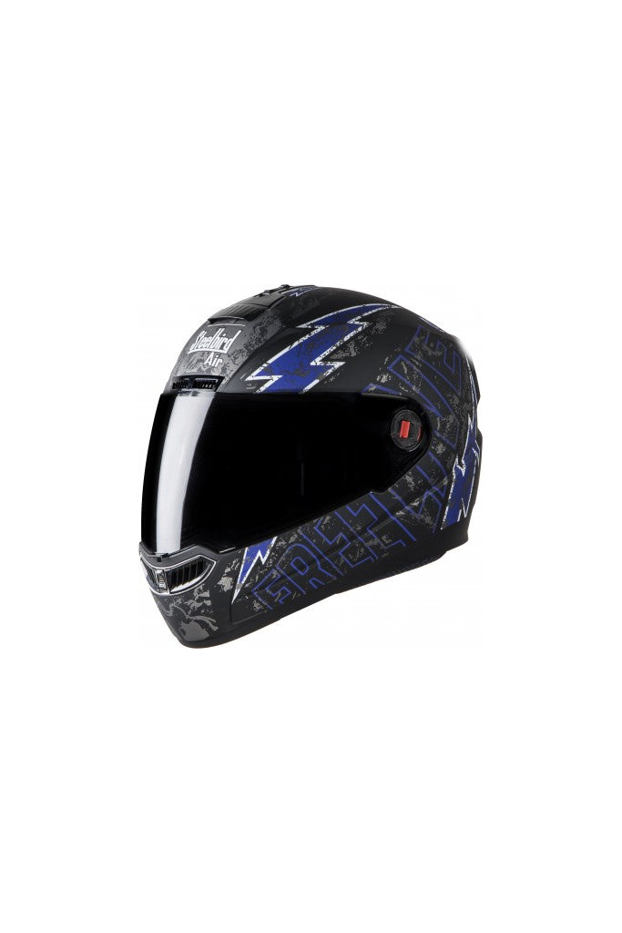 Steelbird Air Free Live Full Face Helmet-Matt Black With Blue