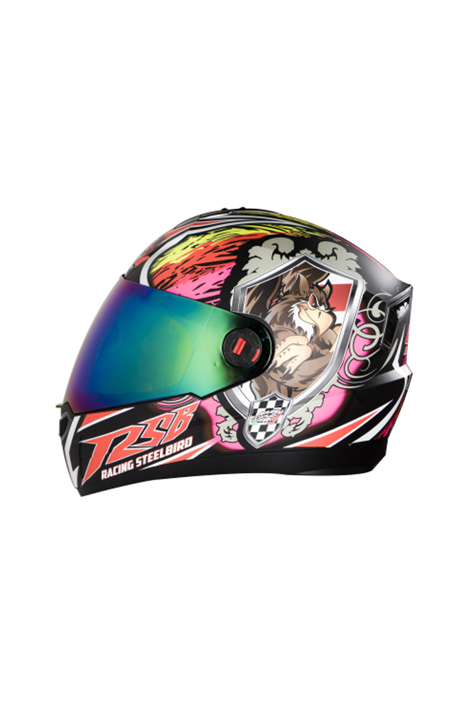 Steelbird Air Griffon Full Face Helmet-Glossy Black With Red