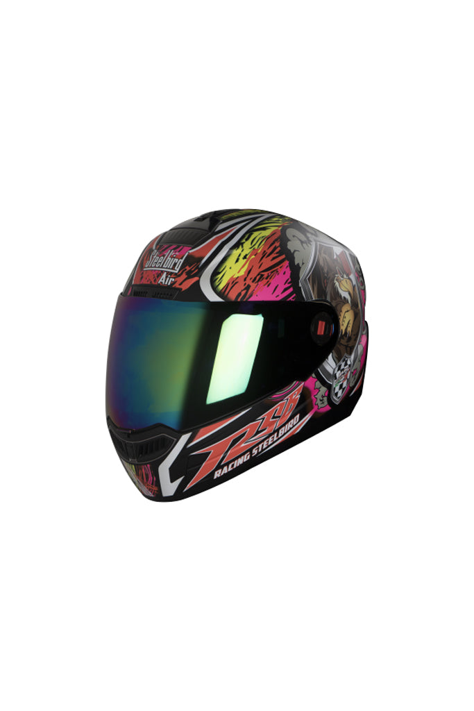 Steelbird Air Griffon Full Face Helmet-Glossy Black With Red